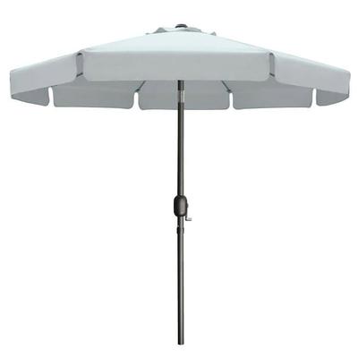 Hexagonal Steel Parasol - MARBUENO SUMMER - D270 Cm - White - 8 Ribs - Foldable and Portable - Chimney Type Roof