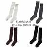 Solid Color Autumn Knitted Socks Elastic Comfortable Women's Long Socks Thicken Breathable Girl's Stacked Socks Autumn/Winter