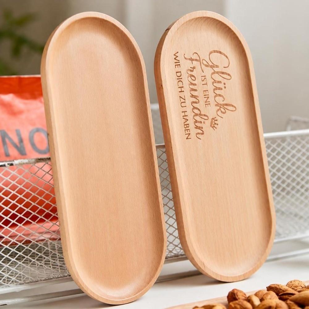 Minimalist Dessert Plate Oval Bread Board Japanese style Wooden Tray Tea