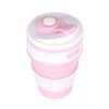 500ml Silicone Collapsible Coffee Cup Portable Teacup Water Cups Mug for Indoor Outdoor Pink