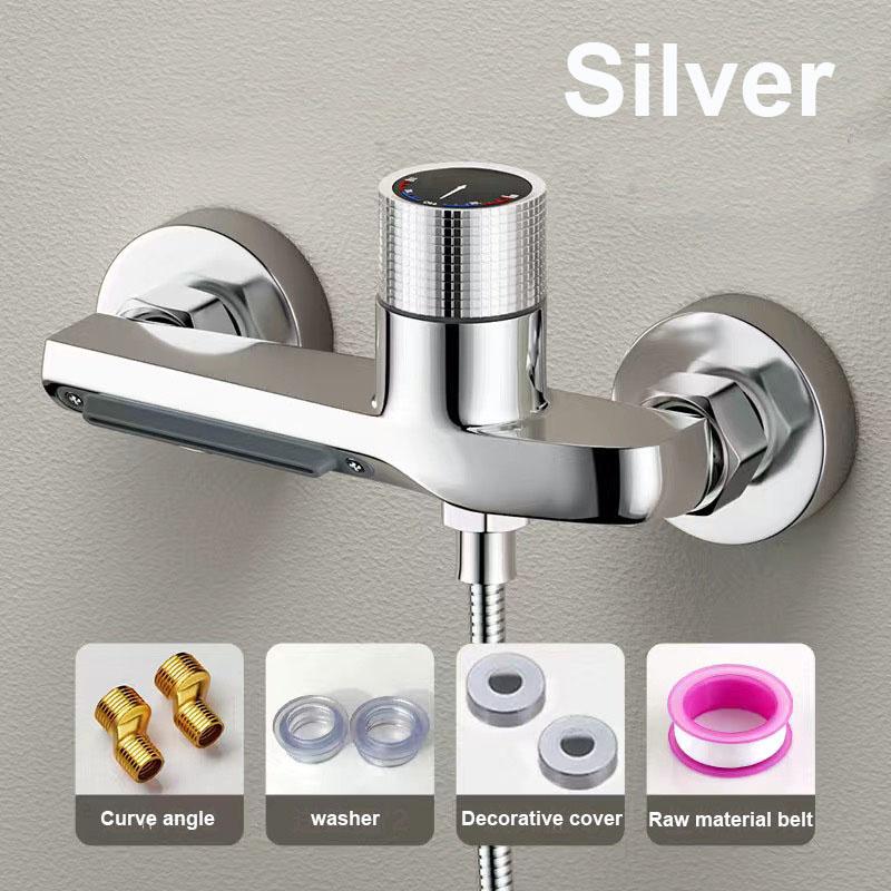 Brass Bathroom Shower Faucet Basin Faucets Wall Mounted Triple Tub Faucet Hot and Cold Water Mixing Valve Faucet