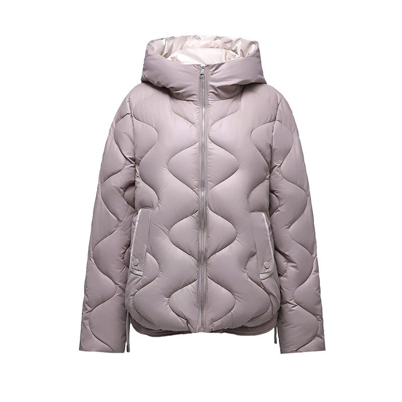 Cotton Jacket Women's Short Style Shiny and Fashionable, Slimming and Lightweight Hooded Cotton Jacket Women's Cotton Coat Jacket Jacket