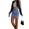 2024 Europejska i Amerykańska Damska Spódnica Jeansowa do Połowy Ciała Nowa Amerykańska Seksowna Odzież Robocza Krótka Spódnica