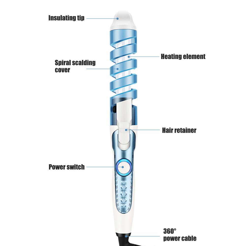 Anti-Scald Ceramic Curling Wand,Portable Curling Iron,Automatic Spiral Hair Curler for Women,Detangle Scald-Free Fast Heating Ro