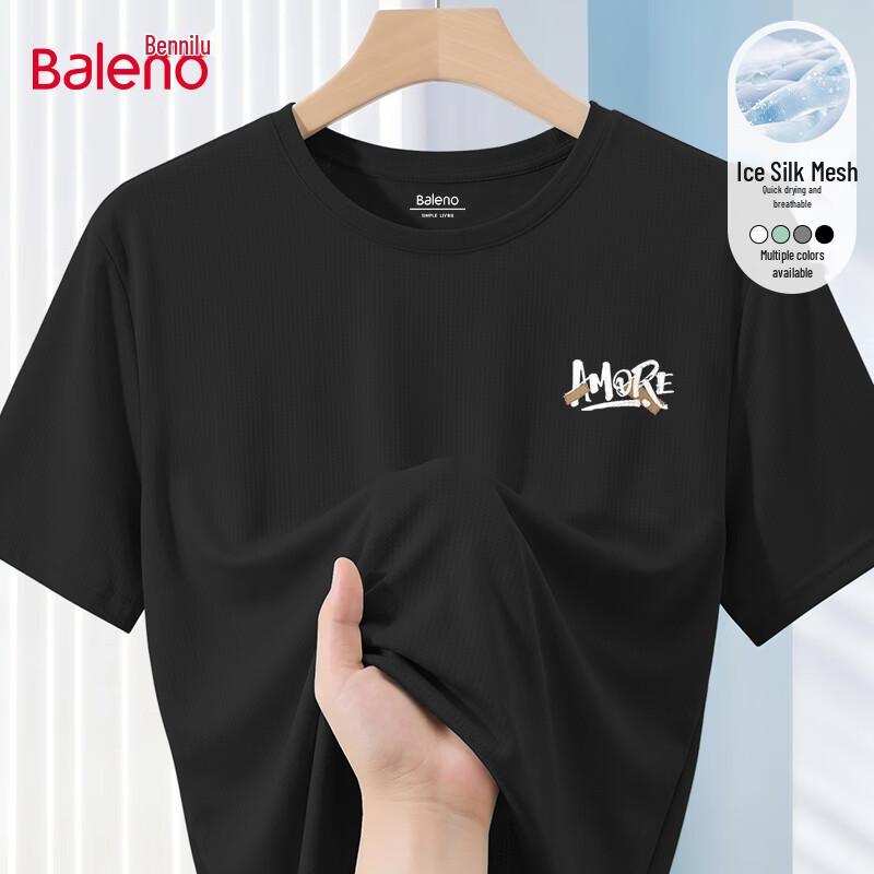 Baleno Men's Ice Silk Mesh Graffiti Print T-Shirt