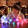 1pc 38cm Kawaii Lightning Unicorn Plush Toys Soft Stuffed Animal Colored Lights Unicorn Pillow Luminous Doll Children Girls Gift