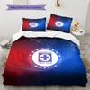 Cruz Azul Pattern Bedding Quilt Set  Home Decoration  Gift (1 * Duvet Cover + 2 * Pillowcase  Without Core)