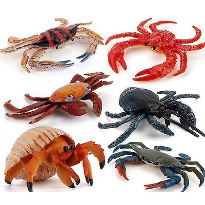 6 buc. Jucărie crab model animal simulare educațională viață marină cadou realist recuzită copii învățare