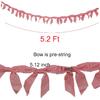 Pink Velvet Bow Garland Hanging Party Decortions, Vintage Bow Garland Girls Birthday Table Decorations, Bridal Shower, Bachelorette Party Decor,