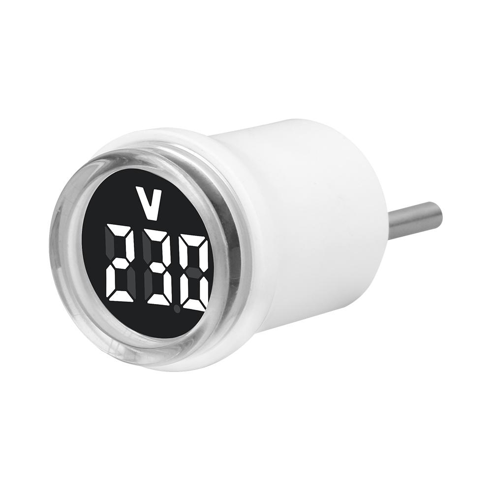 EU Plug AC 50-500V LED Digital Voltmeter 30mm Round Mini Voltage Meter Indicator Light Volt Tester Test Gauge Amp Detector