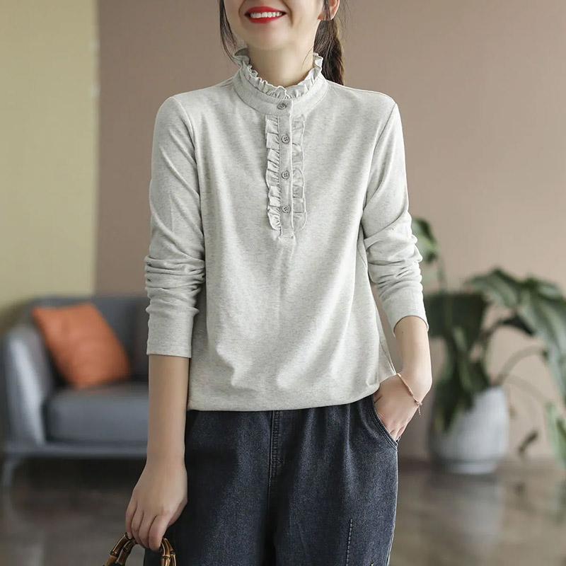 

Свитшот для женщин, хлопковая свободная футболка большого размера с длинным рукавом, флисовая утолщенная удобная круглая горловина, повседневный пуловер, топ, свитшот XXXL белый