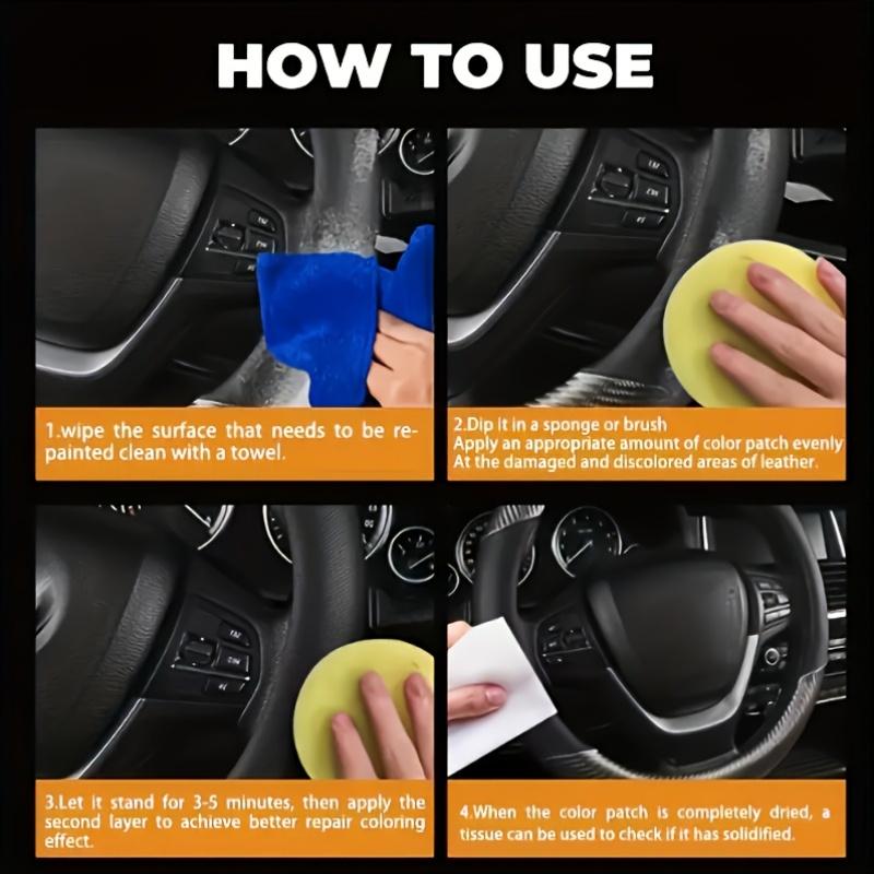 Automobile plastic interior repair paste:An easy-to-use,long-lasting leather care solution that resist fading,comes with a spong