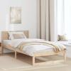 Natural Wooden Bed Frame with Headboard 90 X 190 Cm Solid Pine Wood