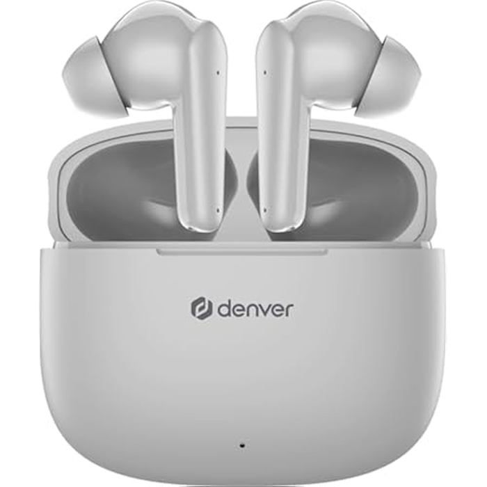 Écouteurs Intra-auriculaires DENVER TWE-48 - Bluetooth Sans Fil - Gris - Autonomie 6h