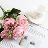 1 Bundle Artificial Roses Flowers Silk Peony Bouquet Home Decoration Accessorie Wedding Party Scrapbook Fake Plants Diy Pompons