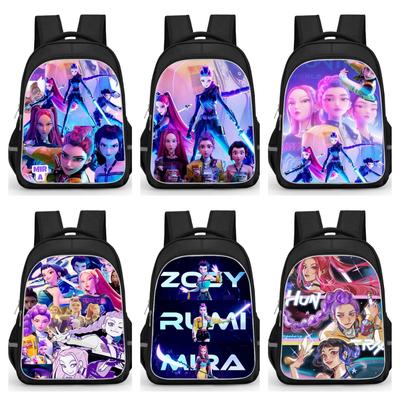 Cartoon School Bags For Boys Girl,16In School Backpack With Double Zipper Pocket,K-Ppop Kids Bags For Pupil Students, Best Gift