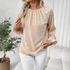 2025 Spring Elegant Women's Beaded Long-Sleeve Pullover Shirt - European & American Style
