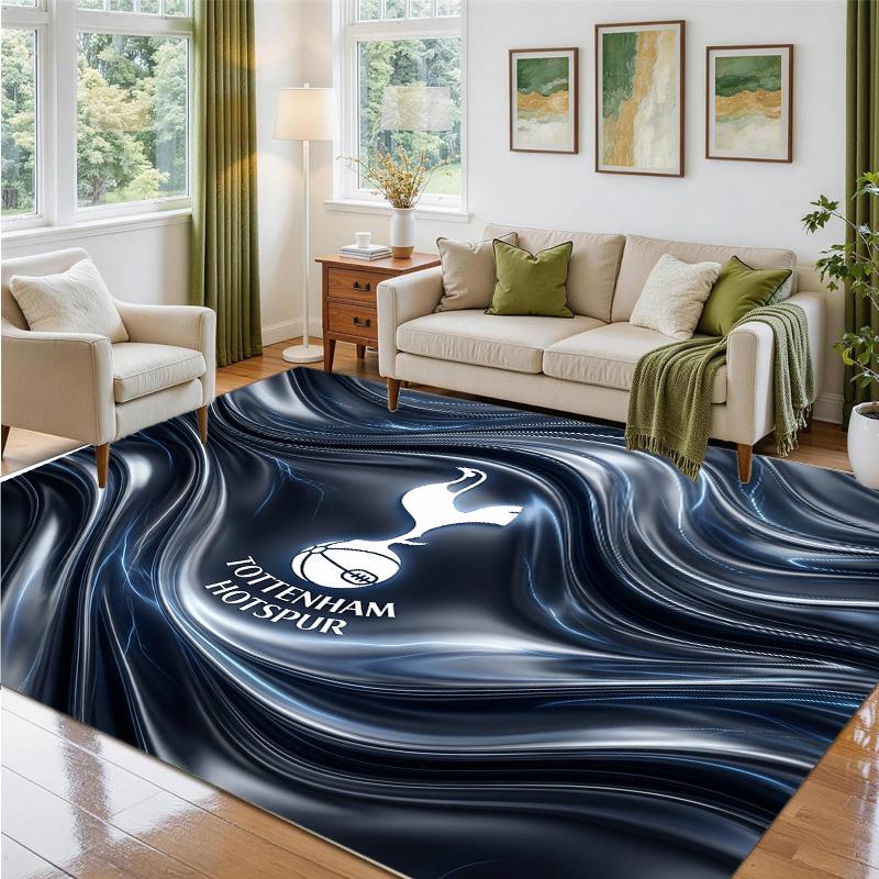 Tottenham Hotspur Design Crystal Velvet Rug Soft Decorative Mat for Bedroom Entrance
