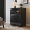Chest of Four High Gloss Front Drawers - Black