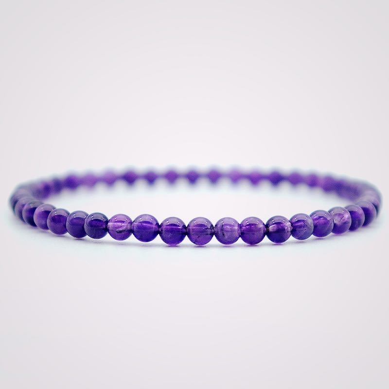Grade A 100% Natural Amethyst Bracelet Women Valentine Day Gift For Girlfriend 4/6/8/10/12mm Beaded Braslet Casual Accessories