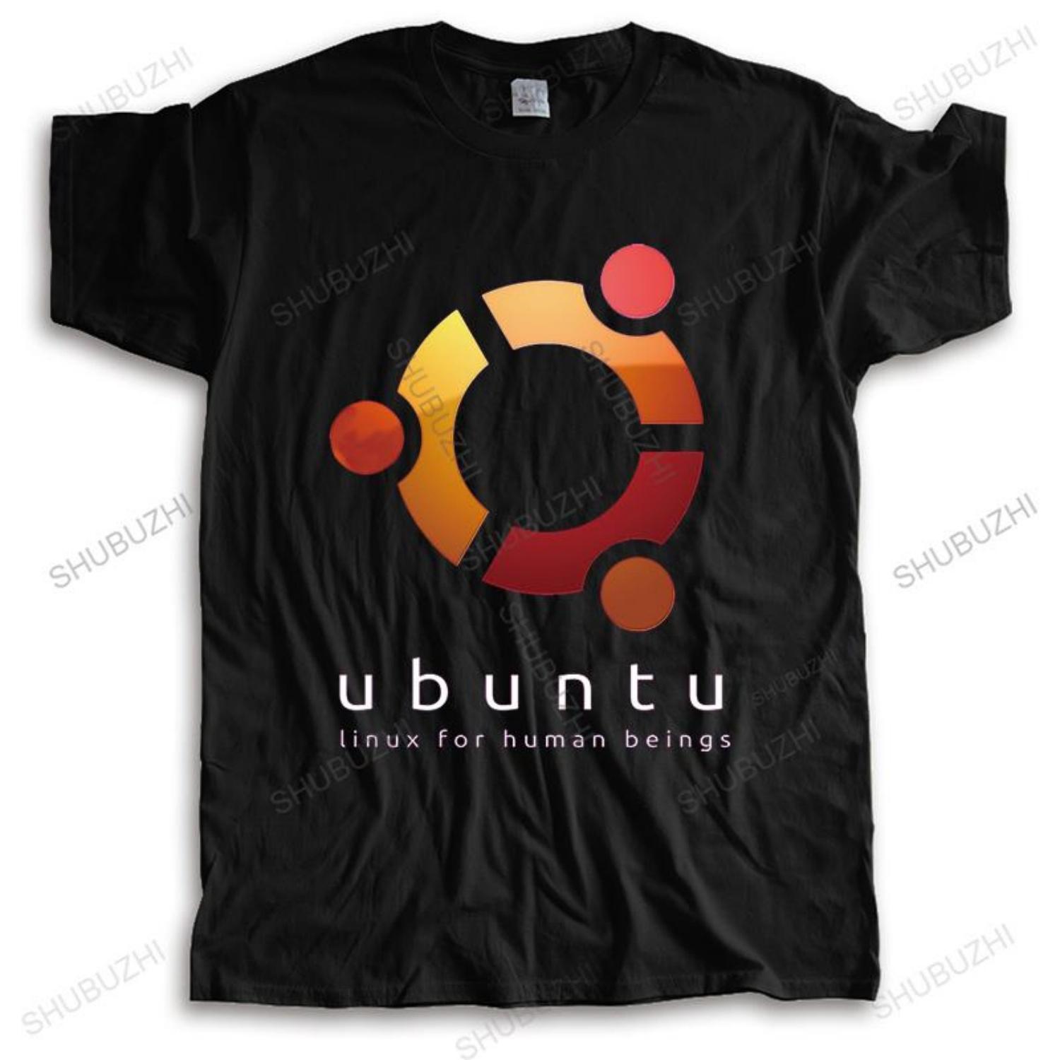 

Homme T Shirt Summer Men Fashion Tshirt Brand Clothing Humor Ubuntu Linux For Human Beings Women Unisex Black Teeshirt S чёрный