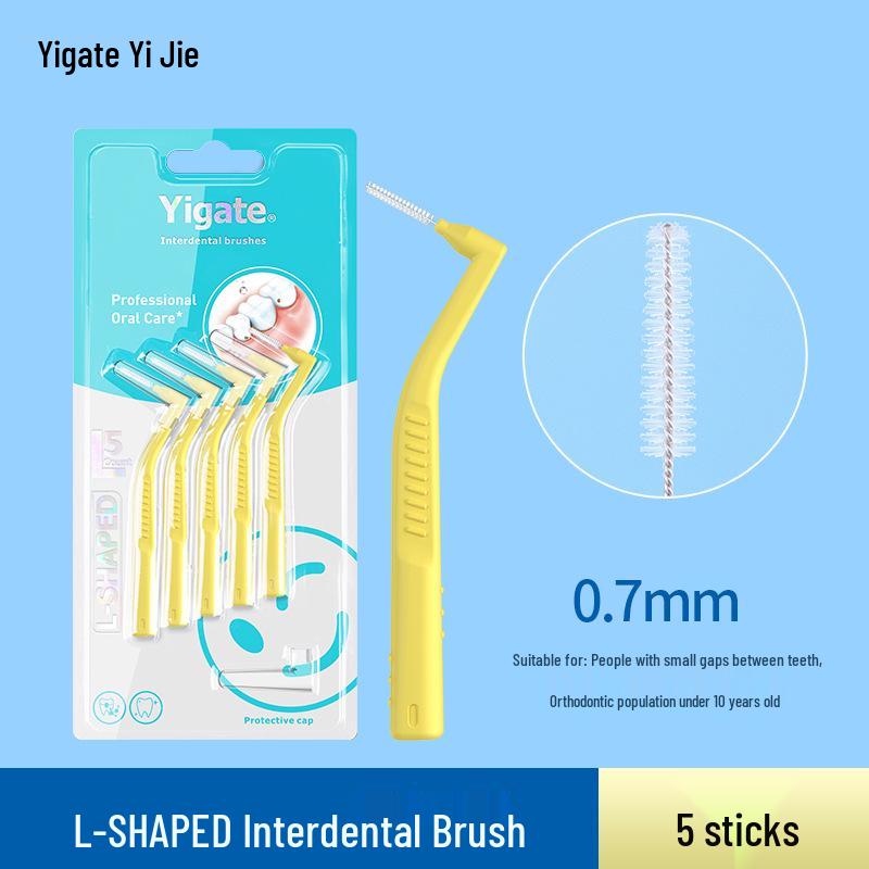 Yijie L-shaped Dental Floss & Interdental Brush - Super Fine Soft Bristles for Orthodontic Gap Cleaning