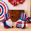 Independence Day Adorable Gnome Figurine With Lighted Knit Hat For Celebrations Festive