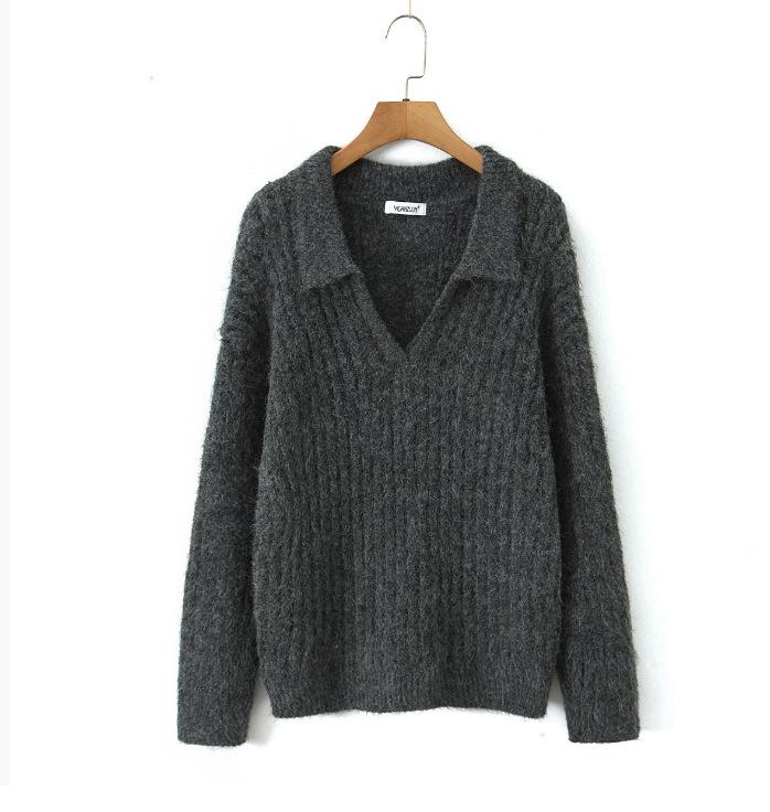 Women's Simple Lazy Knit Pullover Sweater - European & American Style
