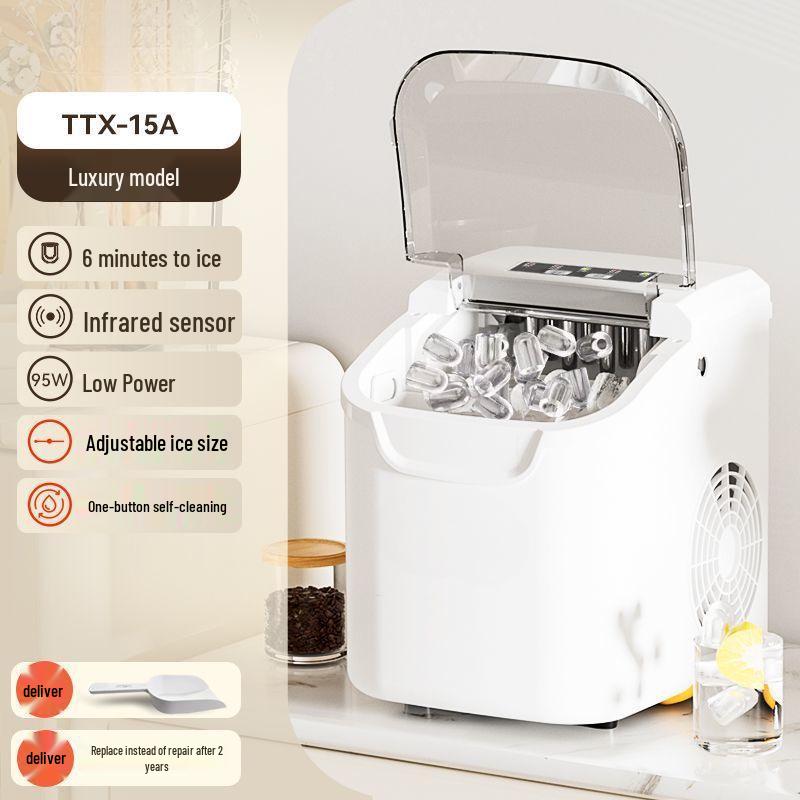 Compact 12KG Automatic Round Ice Cube Maker for Home, Dormitory, or Markets