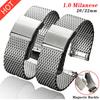 Stal Nierdzewna Pasek do Zegarka 20mm 22mm 1.0 Mediolański Magnetyczna Klamra Pasek Matowy Polerowany Siatkowy Bransoleta Uniwersalny Premium Opaska na Nadgarstek