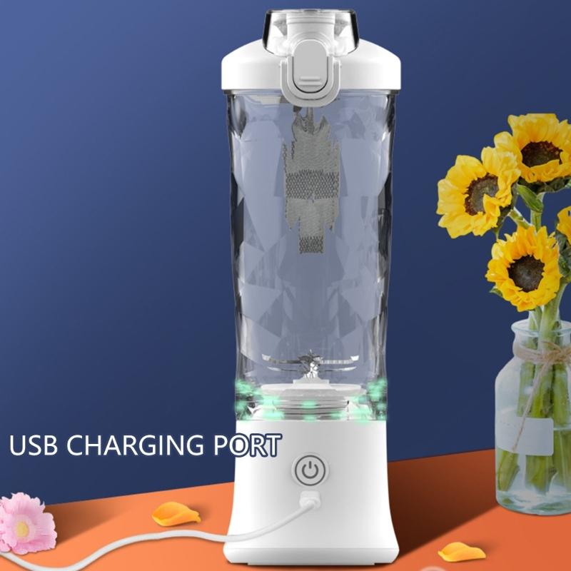 600ml Smoothie Blender Portable USB Rechargeable Juicer with High Speed Motor Mixing Cup for Protein Shakes and Juices