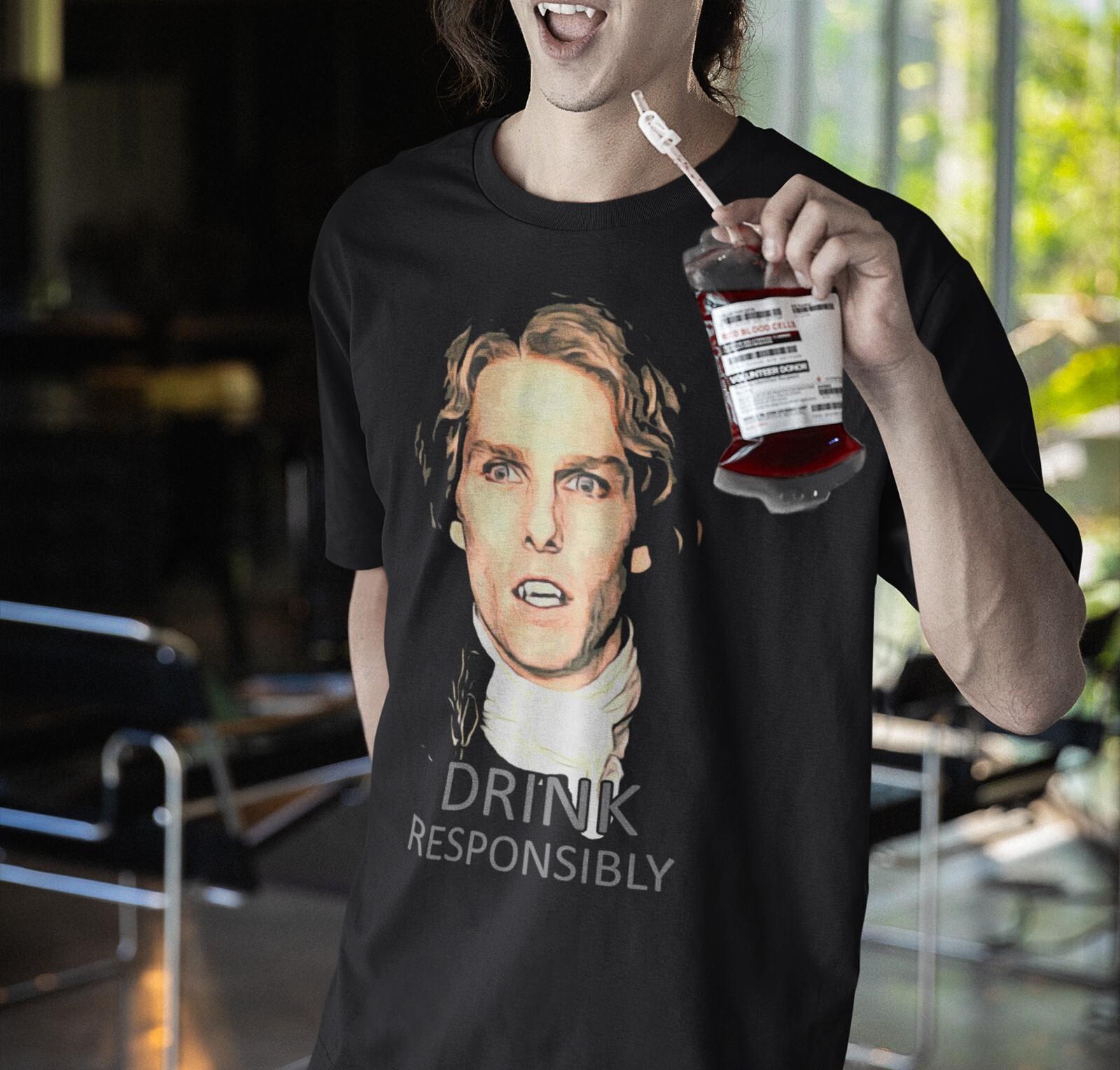 Drink Responsibly T-shirt Halloween Shirt Vampire Shirt Funny Drinking Shirt S