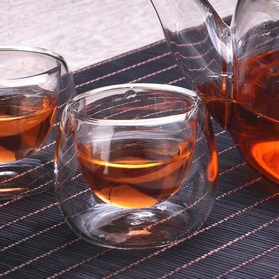 Shangqi Glass Teapot Set with Infuser and 4 Double-Wall Cups