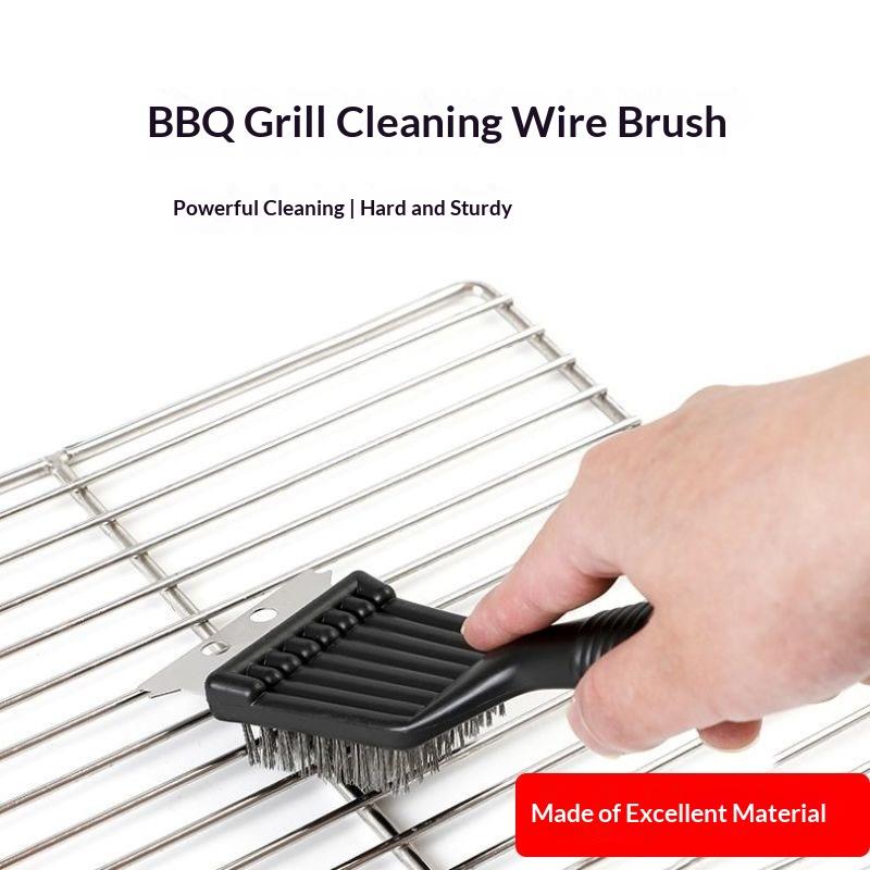 8-Inch Heavy-Duty Grill Brush - Stainless Steel Wire Extra Strong Cleaning Brush For Outdoor And Home Cooking Tools