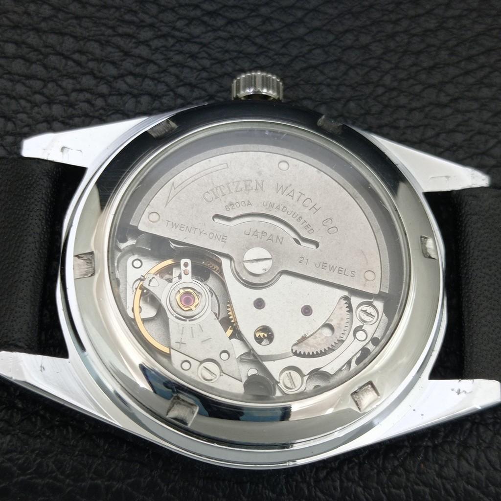 VINTAGE REFURBISHED CITIZEN AUTOMATIC 8200 JAPAN MENS BLACK DIAL WATCH a447165-1