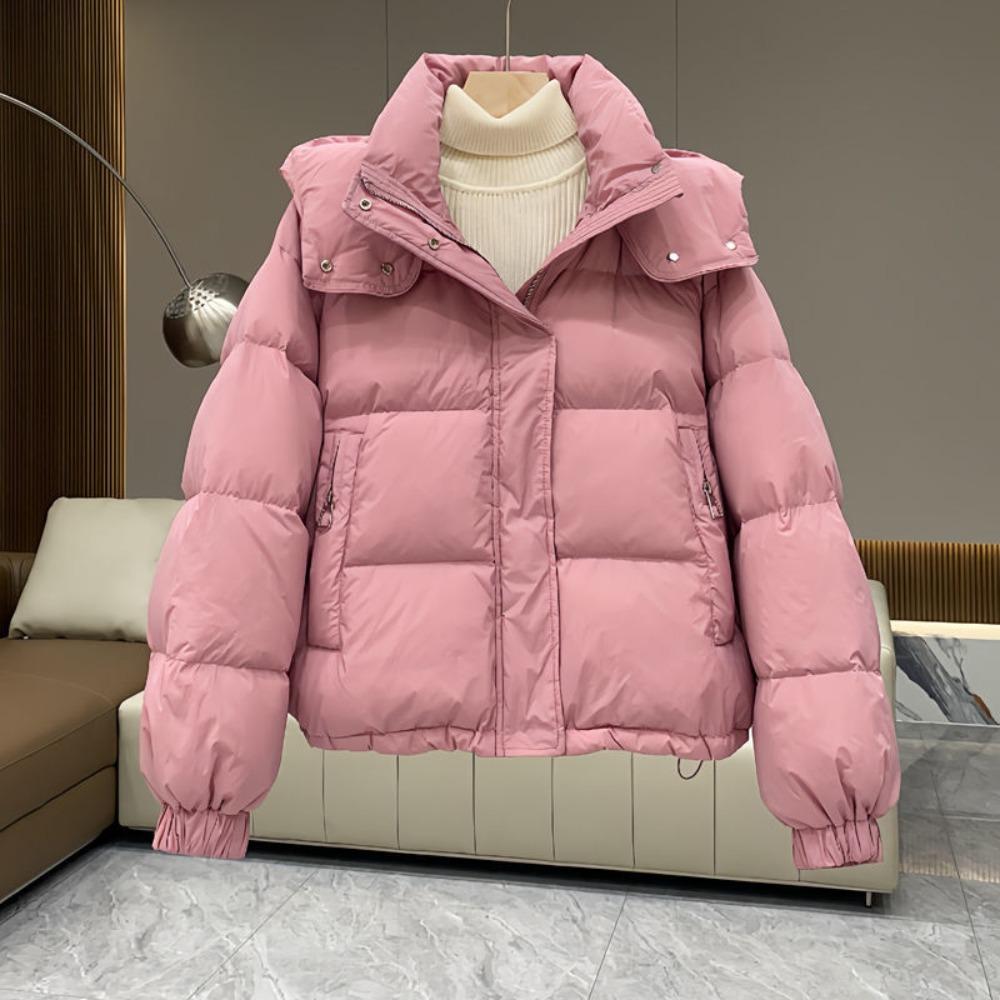 Women's Korean Winter Parkas - Casual Loose Down Coat, Oversize Hooded Warm Soft Cotton Puffer Snow Wear Jackets