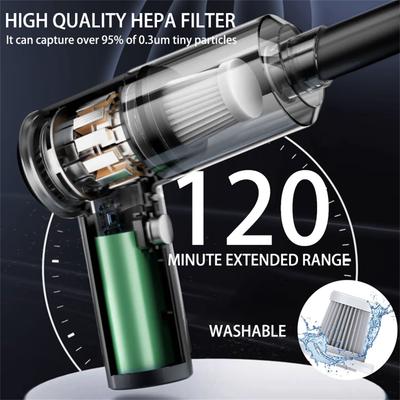 15000PA Compressed Air Dust Collector Handheld Vacuum Cordless High Power, Car Vacuum Cleaner Hairdryer Mini Portable