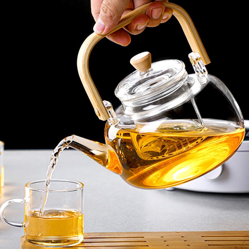 GOWKE High Borosilicate Glass Flower Teapot