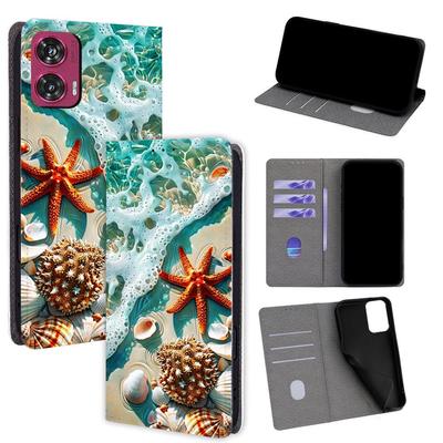 Custodia Personalizzata in Pelle Dipinta per Moto Edge70/Edge2025 con Porta Carte