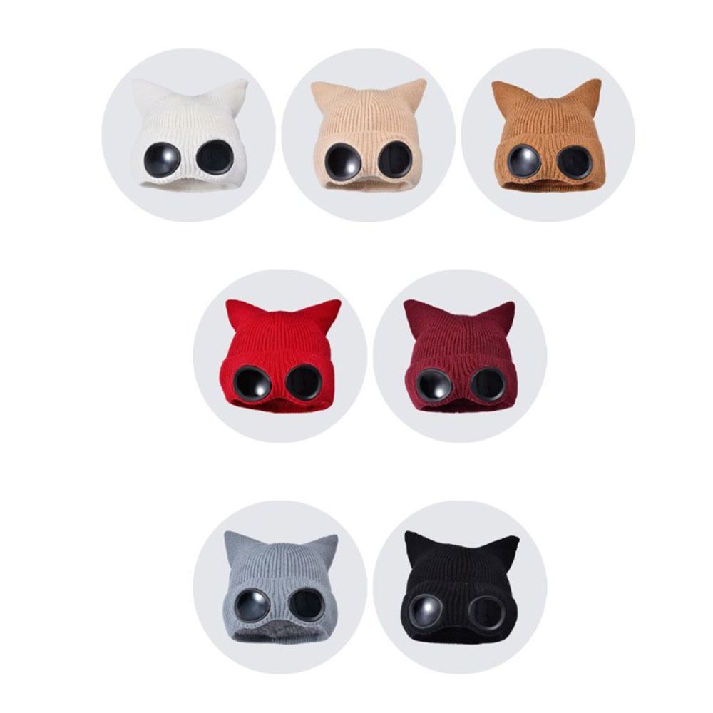 Wear-resistant Warm Ski Mask Hats Windproof Head Knitted Hat Fashion Winter Glasses Caps Outdoor