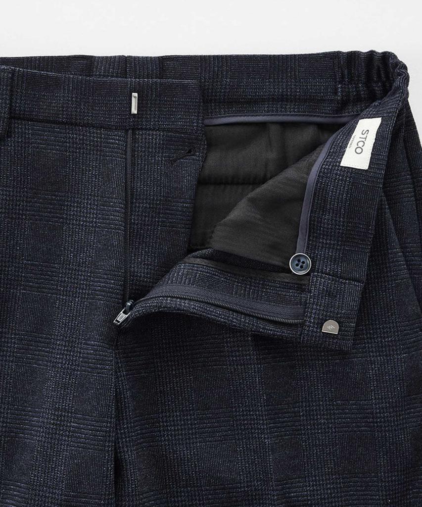 STCO Comfort Glen Check Slacks Navy (Tapered Fit)_Sepva01Tcn