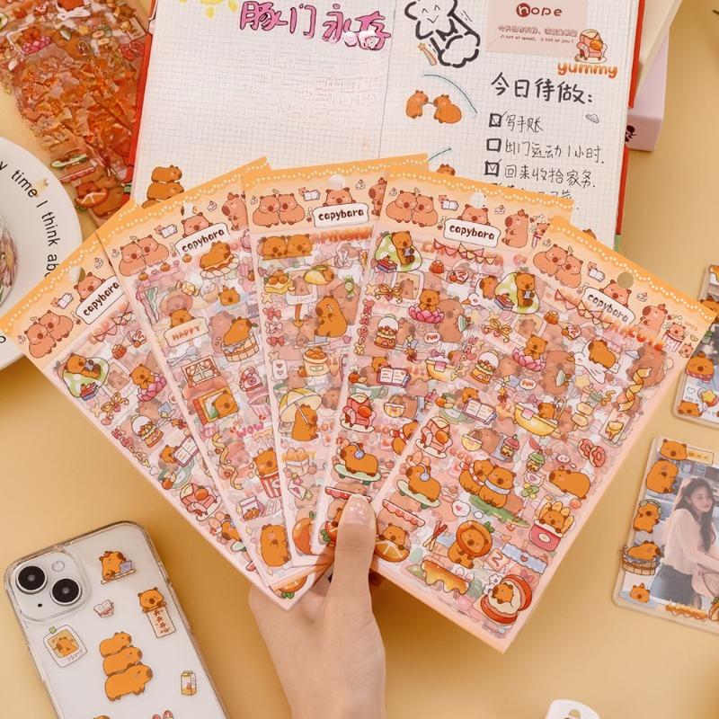 Gift Kapibara Creative Stickers Cartoon Capybara Guka Hand Account Material Cute Student Reward Small Gifts Kawai Stationery