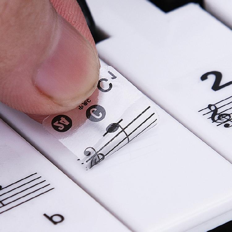 Piano Keyboard Stickers Colorful Bigger Letter Removable for 88/61/54 Key