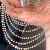 2Meter 1Meter Shiny Color Heart Chain Stainless Steel Glass Grave Stone Bead Chain Necklaces Bracelet Chain DIY Jewelry Findings