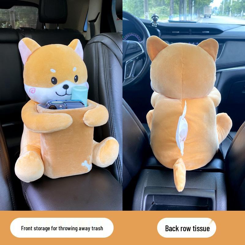 Creative Car Armrest: Two-in-One Tissue Holder & Trash Can - Cute Car Interior Decoration