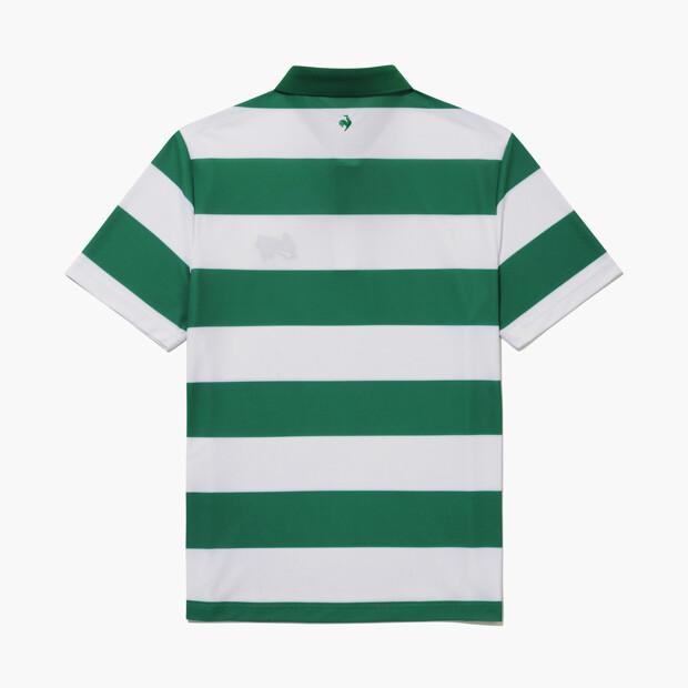 LECOQ GOLF Men'S Airy Stripe Collared Short Sleeve T-Shirt _Gren Gr221Mts44