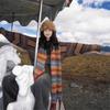Mohair Stripe Wool Scarf Rainbow Long Shawl Breathable Winter Cashmere Scarves  Autumn Winter