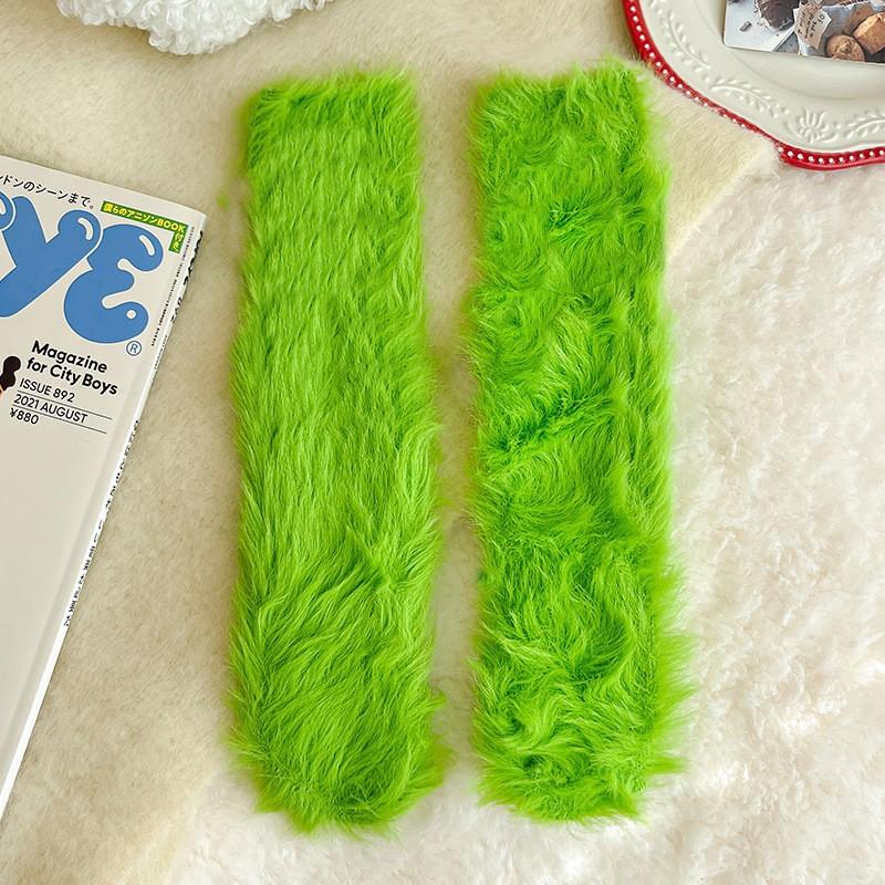 Mink Fleece Socks Women's Winter Fleece Floor Socks Autumn and Winter Thickened Warm Caterpillar Funny Sleep Plush Socks