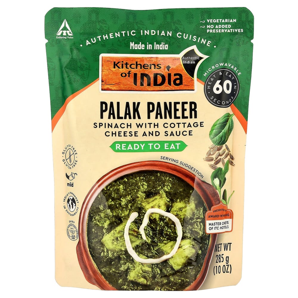 

Kitchens of India Palak Paneer Spinach with Cottage Cheese and Sauce 10 oz (285 g)