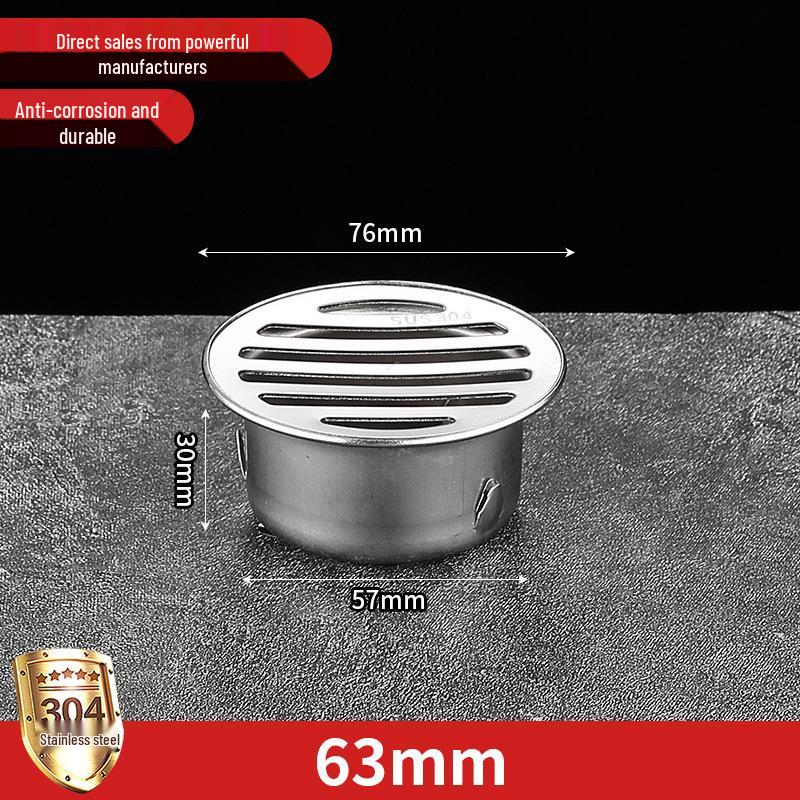 Non-Clogging Stainless Steel Floor Drain with Large Capacity & Direct PVC Insertion for Outdoor Use